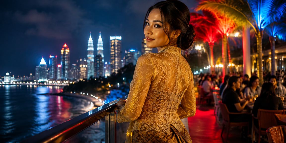 Suasana meja Blackjack langsung kasino di Kuala Lumpur dengan dealer profesional fm12